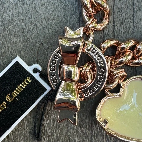 Juicy Couture Rose Gold Chain-Link Bracelet with Heart Charm - Picture 4 of 4